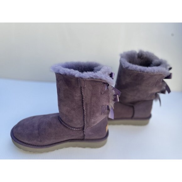UGG Bailey Bow II Women’s Boots Size 6 Purple Suede Shearling Winter 1016225 - Picture 8 of 14